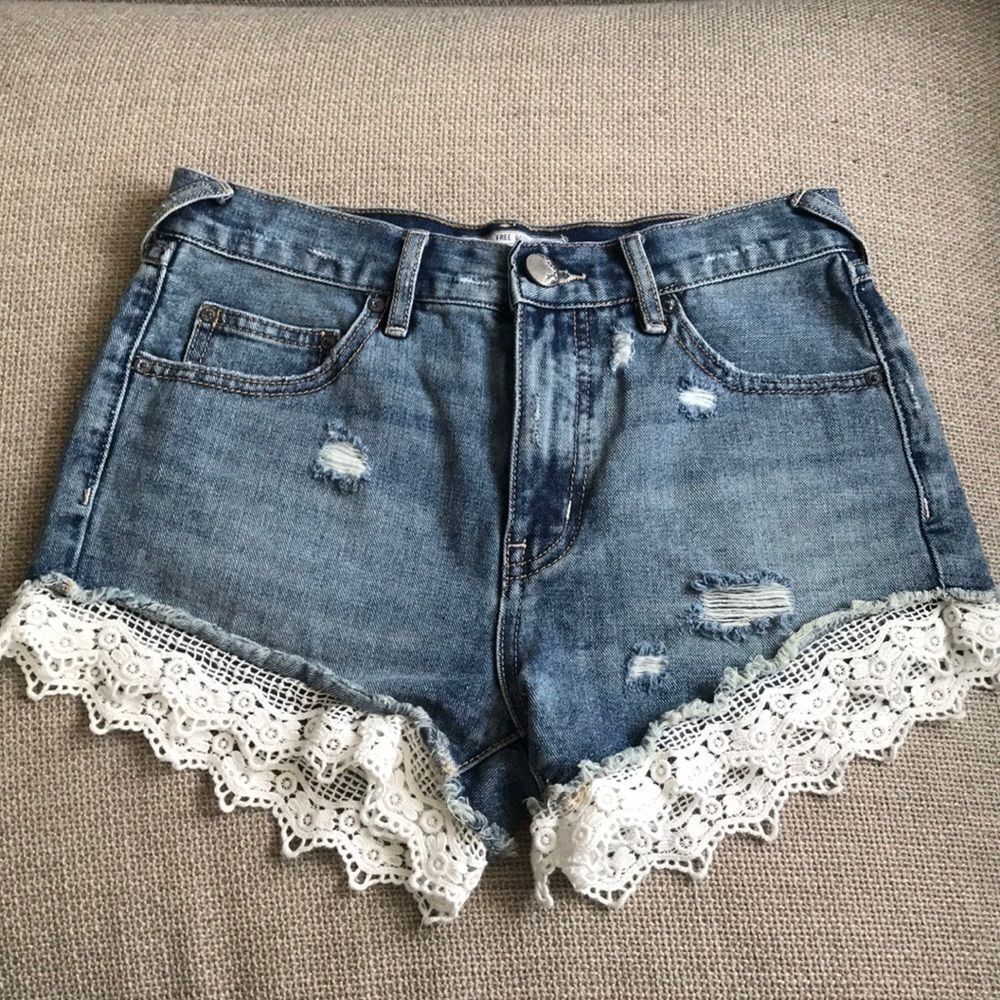Free People Lacey Denim Cutoff Shorts size W24